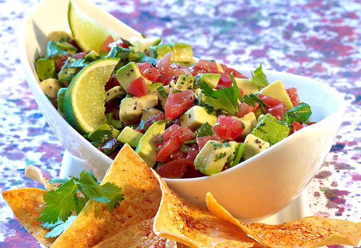 Citrus Infused Avocado Salad with Tortilla Chips