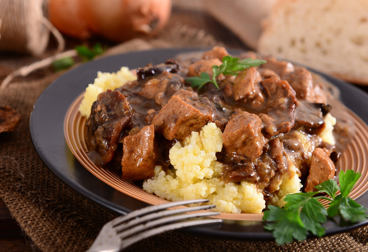 Beef Tender Tips with Gravy & Mashed Potatoes
